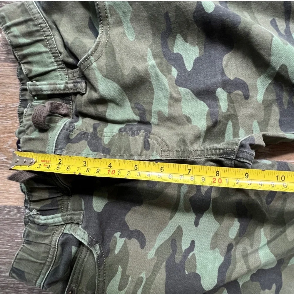 Gap Stretch Slim Pants Kids XXL Green Camo Drawstring Waist Utility